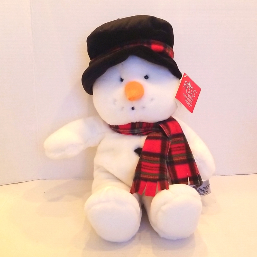 NWT Russ Snowman Plush with Top Hat and Scarf 2019 - Picture 2 of 10
